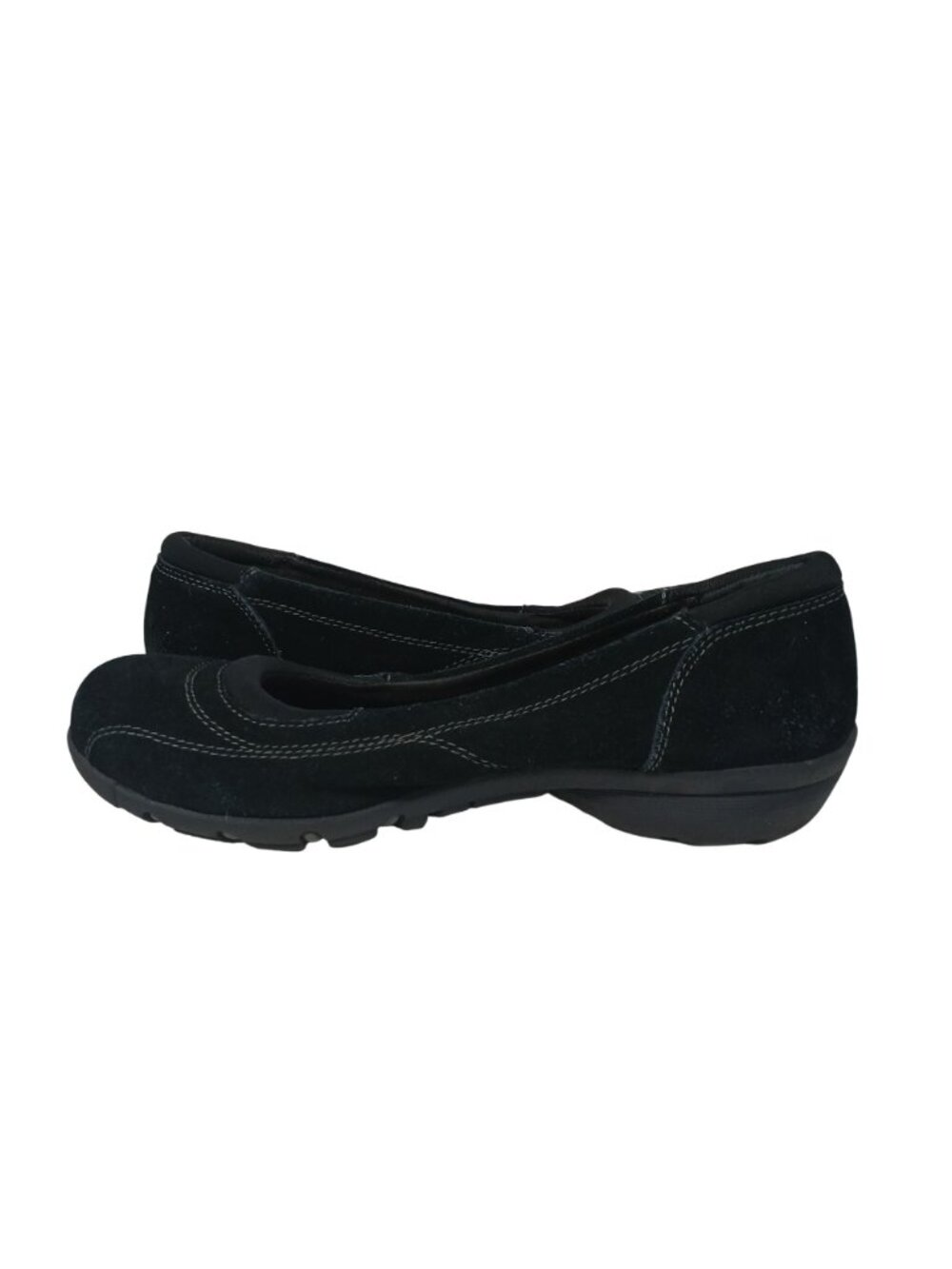 Skechers Relaxed Fit Black Suede Slip-On Womens Flats Size 9 Comfort Shoes #7-9 - Picture 10 of 13